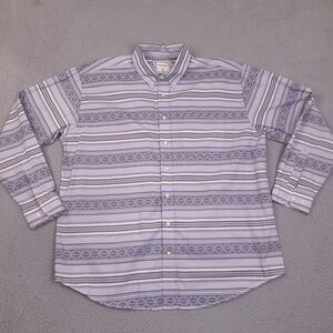 Panhandle Rough Stock Shirt Men's XL Gray Horizontal‎ Aztec Print Button Up